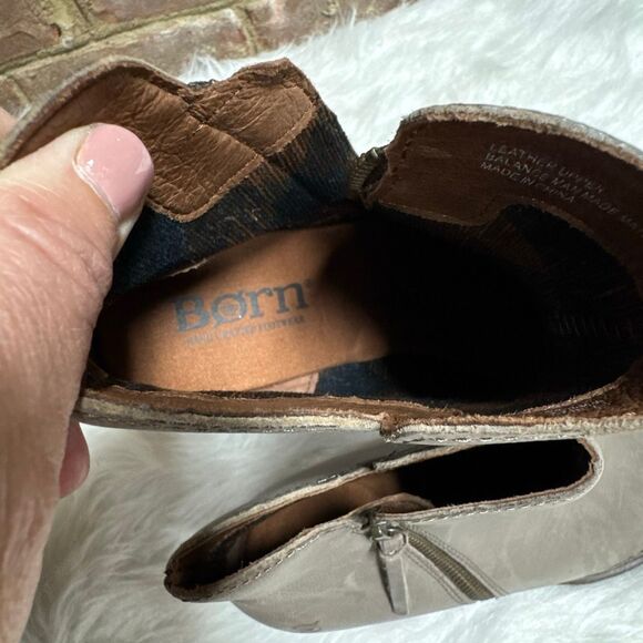 Born Women's Olio Grey Leather Ankle Boots Size 9 - Picture 7 of 9